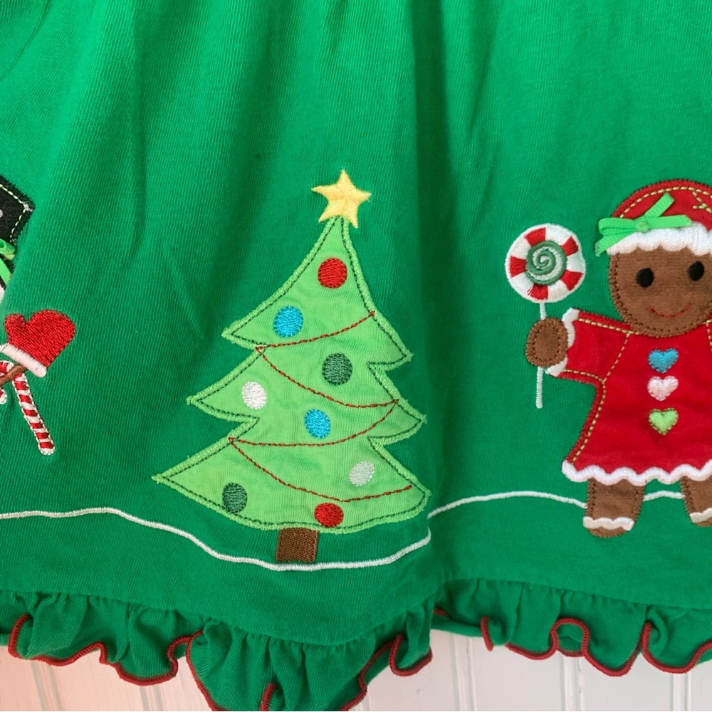 Sophie Rose (3T) Festive Green Holiday Dress with Red Accents - Picture 4 of 8